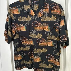Black Graphic Men's 100% Silk Shirt